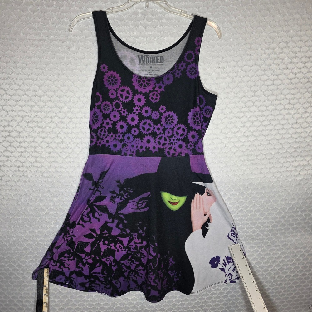 Wear Wicked Broadway Musical Tank Dress Purple Black Elphaba Glinda Medium